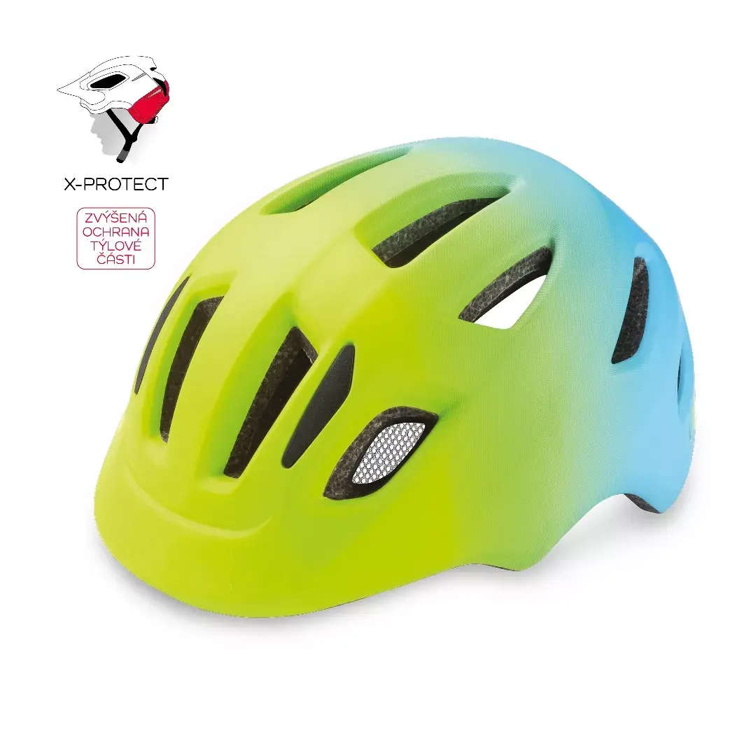 Cyklistická přilba R2 PUMP neon žlutá, modrá XS:46-51cm