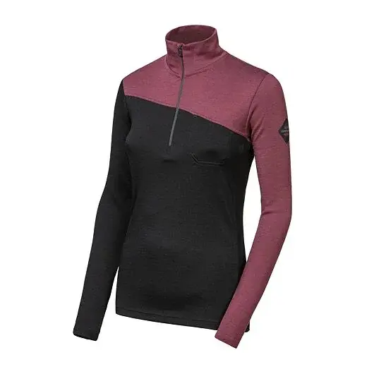 Sensor Кофта жіноча з довгим рукавом Sensor MERINO EXTREME UP zip чорний/port red