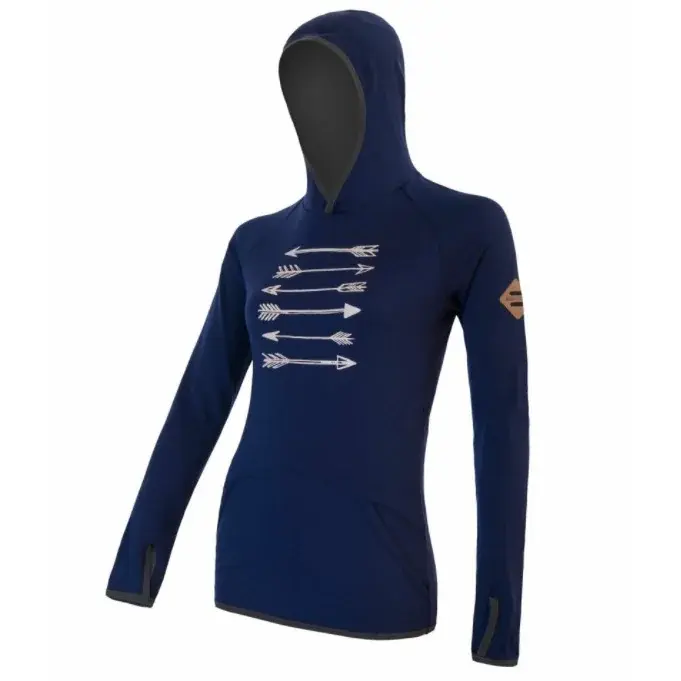 Sensor Кофта Merino жіноча Sensor Upper Arrows deep blue