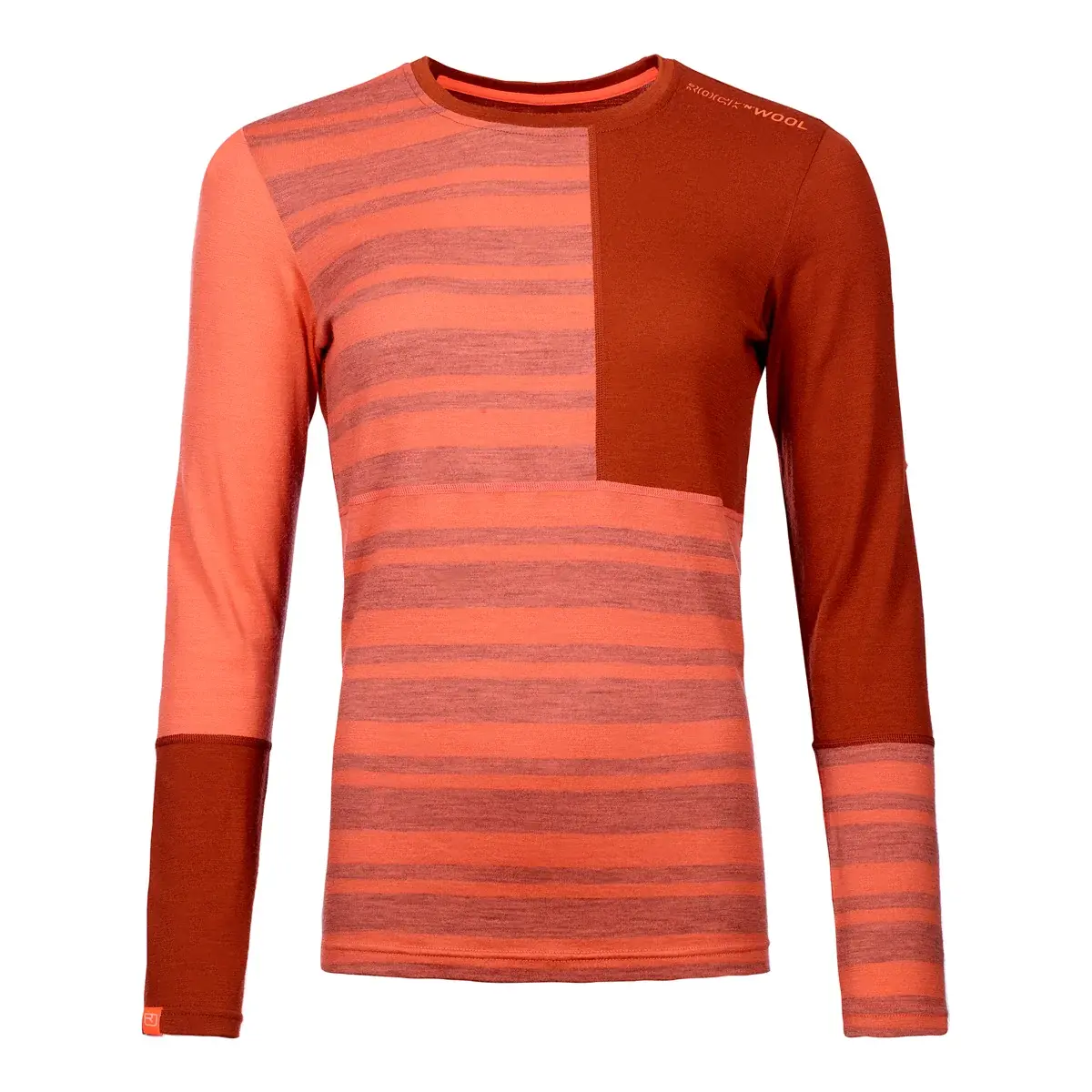 Ortovox Термофутболка жіноча Ortovox 185 Rock'n'Wool Long Coral