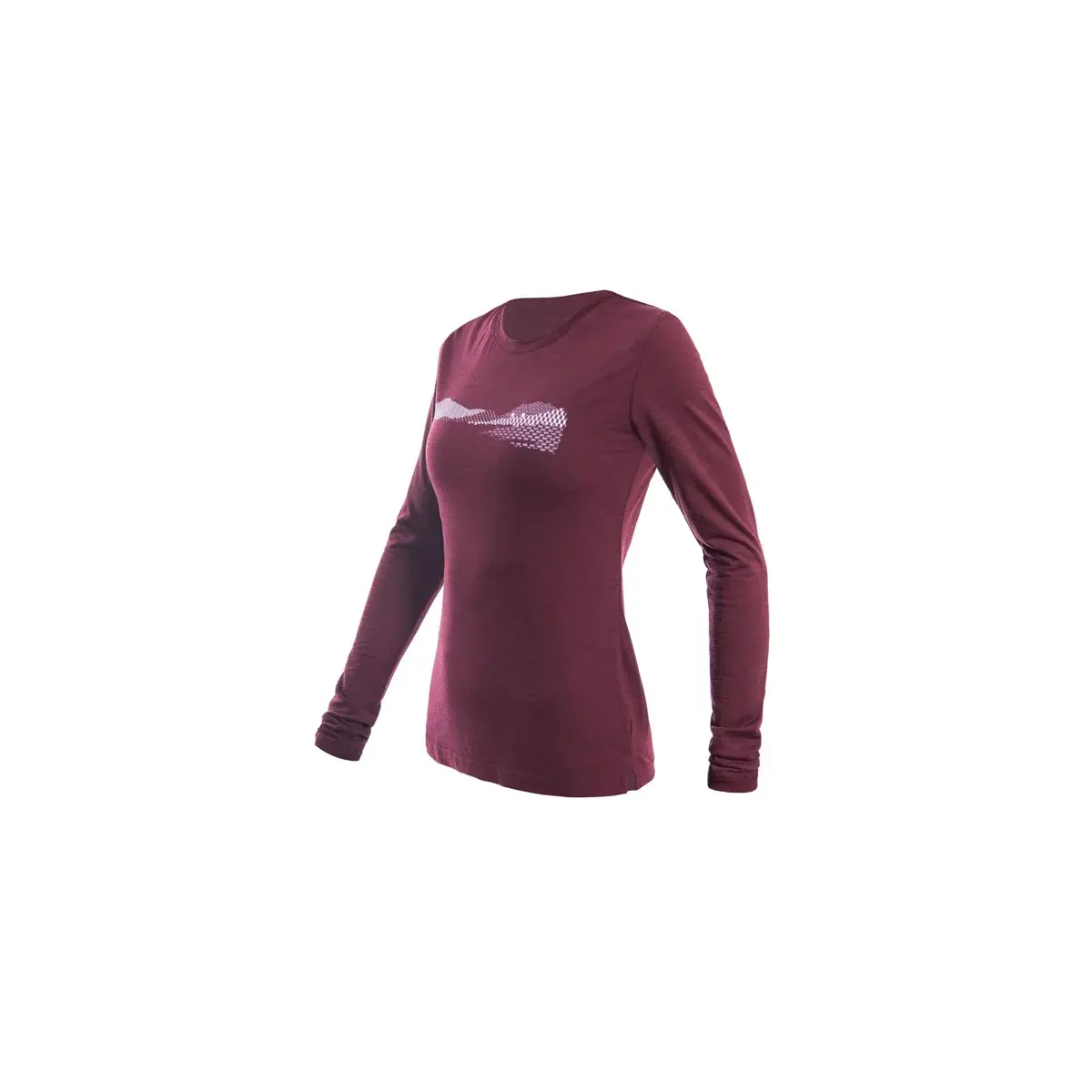 Sensor Термофутболка жіноча з довгим рукавом Sensor Merino Air PT Hills Бордовий