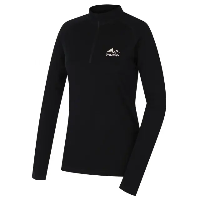 Husky Футболка Merino жіноча Husky MEROW ZIP L black, розмір