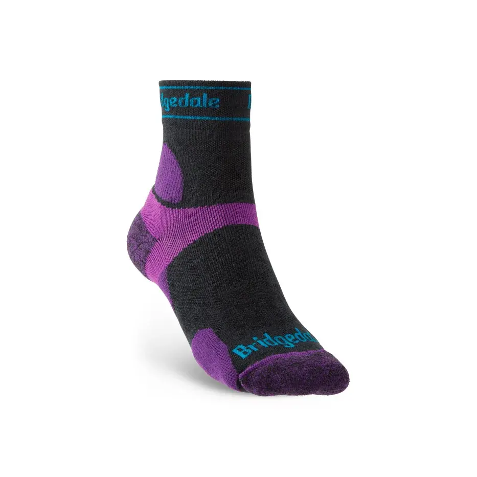 Bridgedale Шкарпетки бігові жіночі Bridgedale Trail Run UL T2 MS 3/4 Crew charcoal/purple