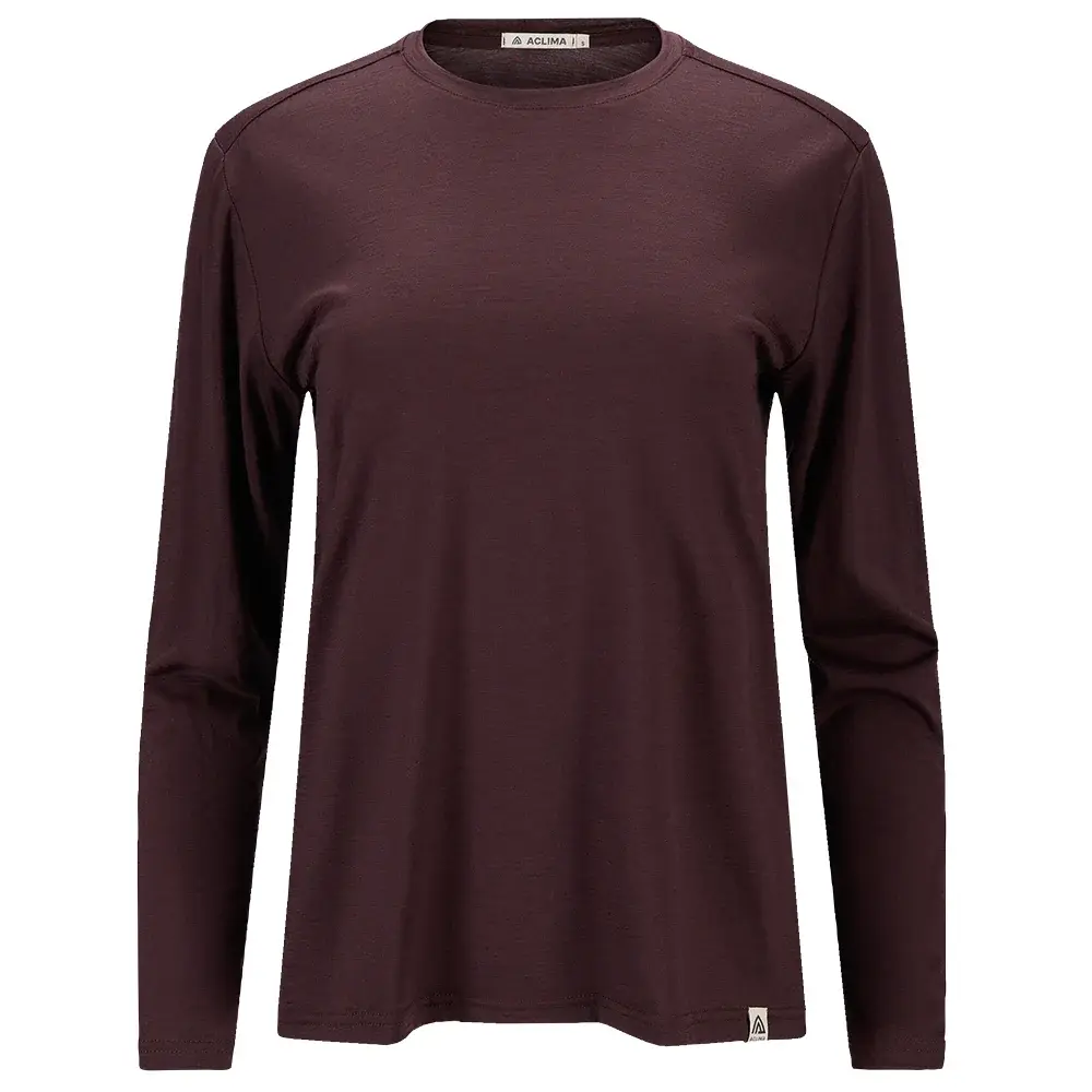 Aclima Футболка жіноча Aclima LightWool 180 Crewneck chocolate plum