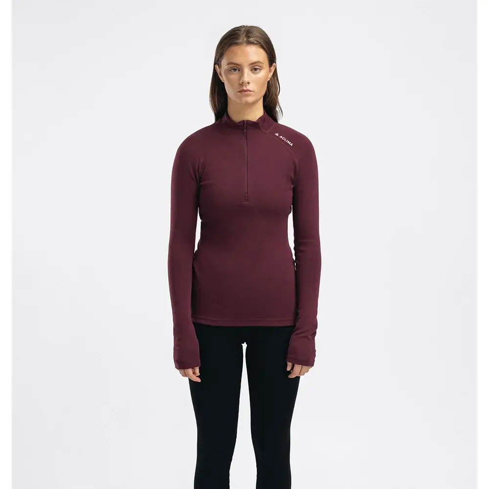 Aclima Футболка жіноча Aclima WarmWool Mock Neck Shirt niagara