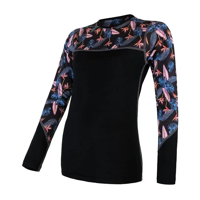 Sensor Термолонгслів жіночий Sensor Merino Impress чорний/floral