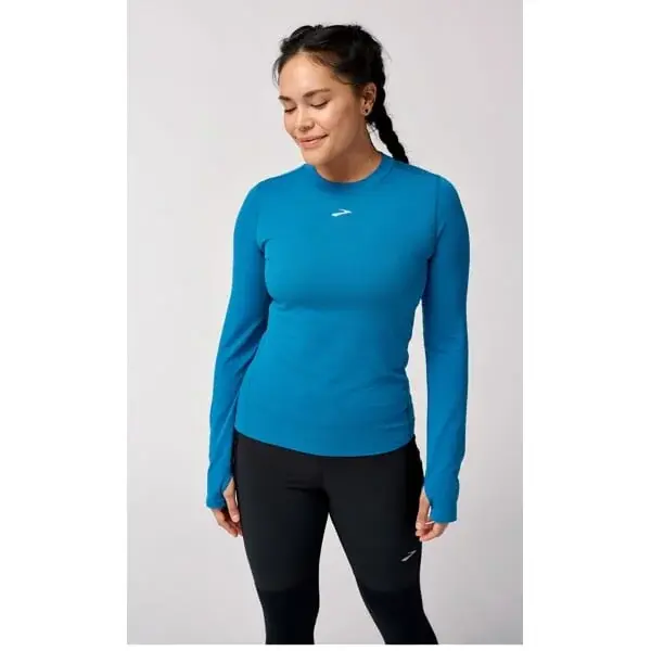 Brooks Футболка жіноча Brooks High Point Long Sleeve синій