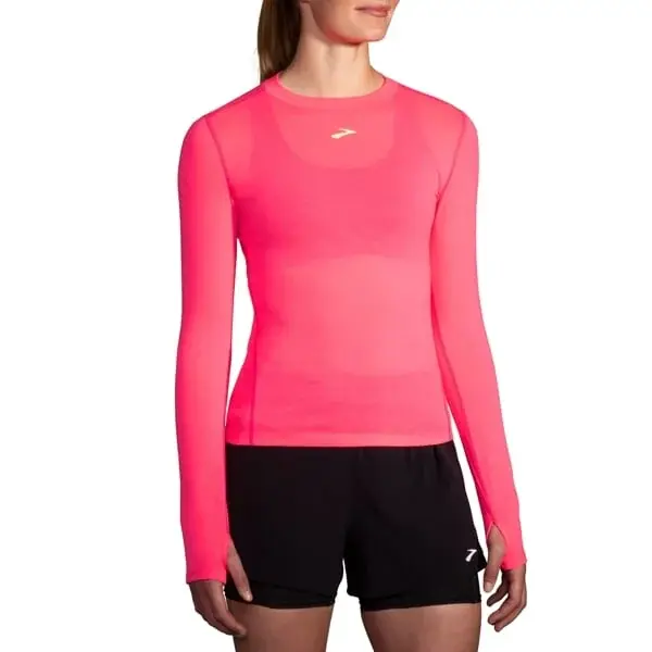 Brooks Футболка жіноча Brooks High Point Long Sleeve рожевий