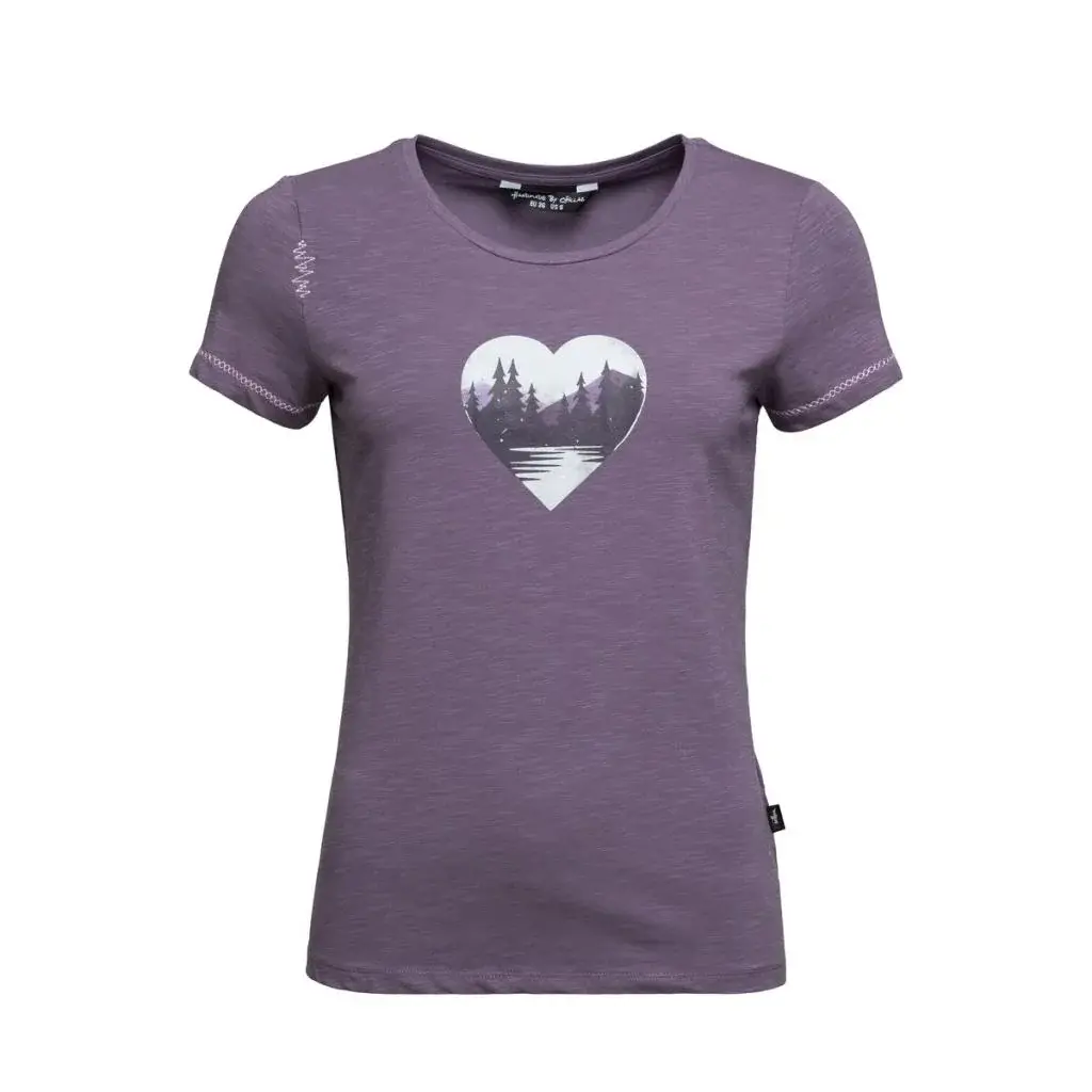 Chillaz Футболка жіноча Chillaz Grania Mountain Heart dark violet