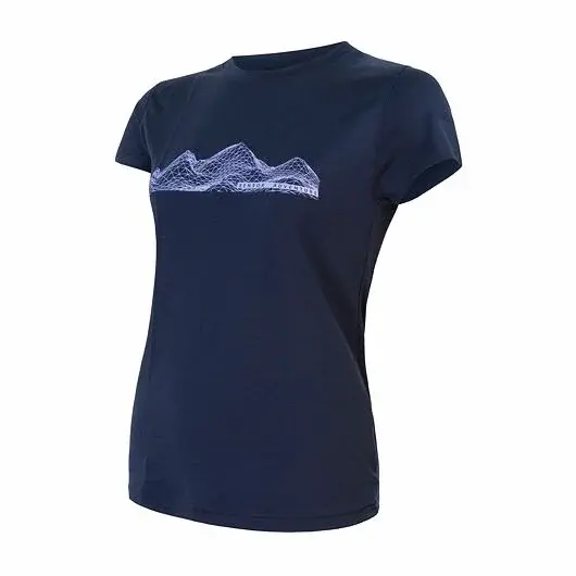 Sensor Футболка з коротким рукавом жіноча Sensor Merino Active PT Mountains deep blue