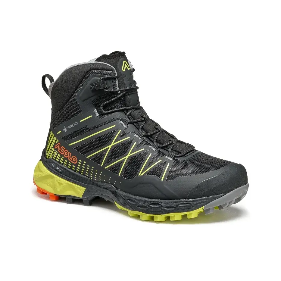 Dětská kotníková bota Asolo Tahoe Mid JR GTX black/safety yellow/b056 34EU