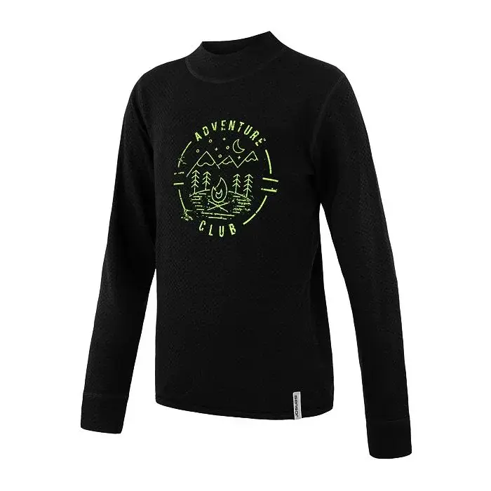 Sensor Термофутболка двостороння дитяча з довгим рукавом Sensor Merino DF Club чорний