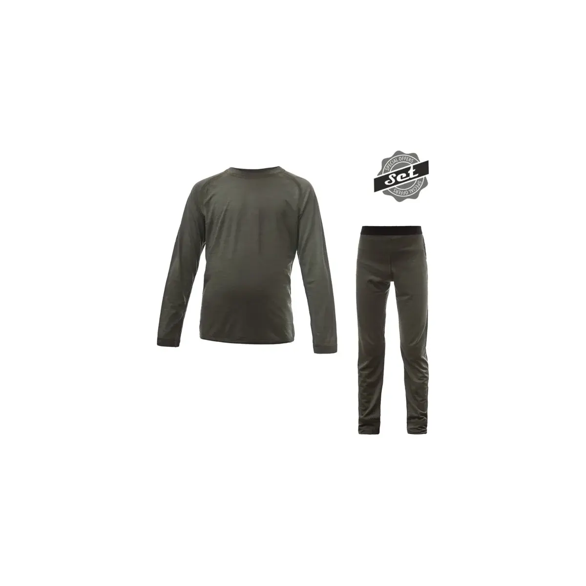 Sensor Комплект Merino дитячий Sensor Merino Air футболка + кальсони olive green