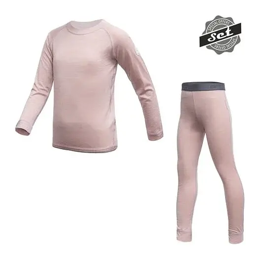 Sensor Лонгслів та термоштани дитячі Sensor MERINO AIR SET + кальсони dusty pink