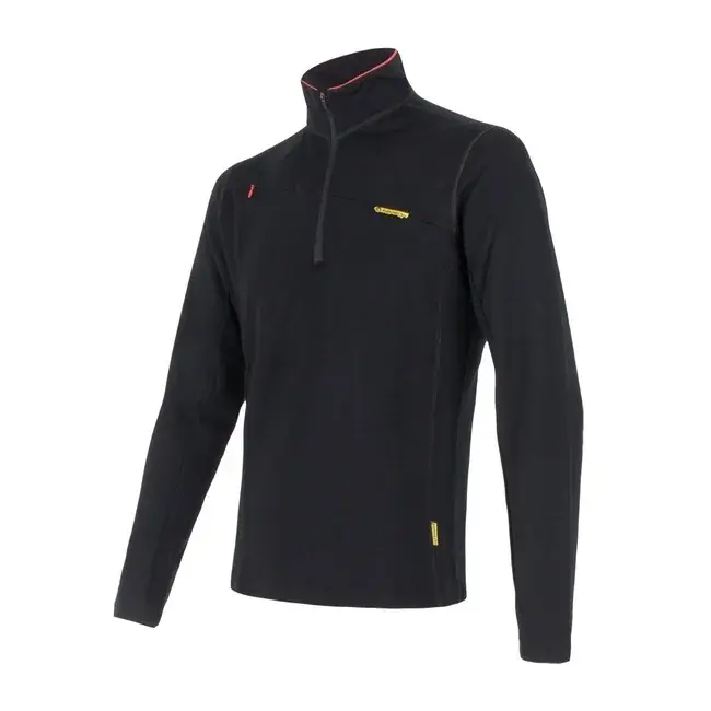 Sensor Кофта чоловіча Sensor Merino Upper короткий zip чорний