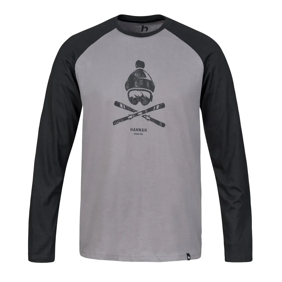 Hannah Лонгслів бавовняний чоловічий Hannah Hanes Steel gray/anthracite