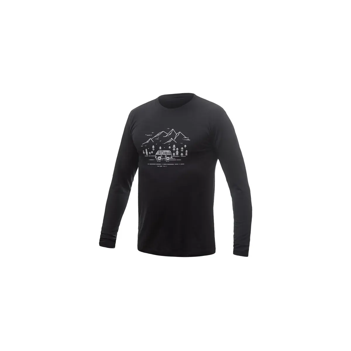 Sensor Термофутболка з довгим рукавом чоловіча Sensor Merino Active PT Van Life Чорний