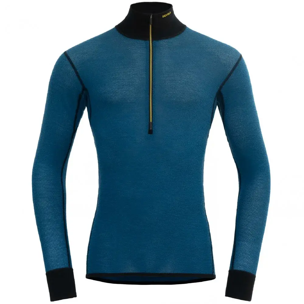 Devold Футболка Merino чоловіча Devold Woll Mesh 190 Zip Neck Man flood/caviar