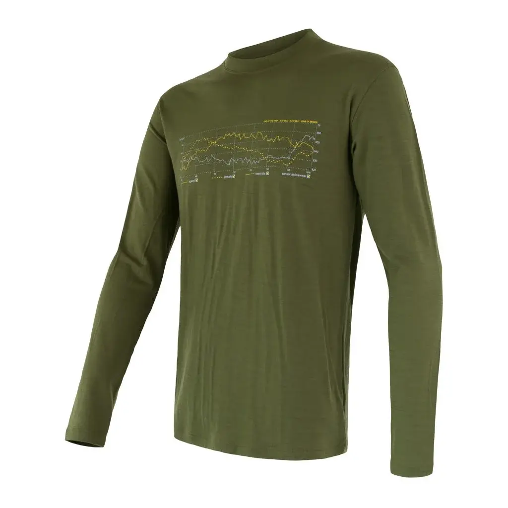 Sensor Лонгслів функціональний чоловічий Sensor Merino Active PT Track safari