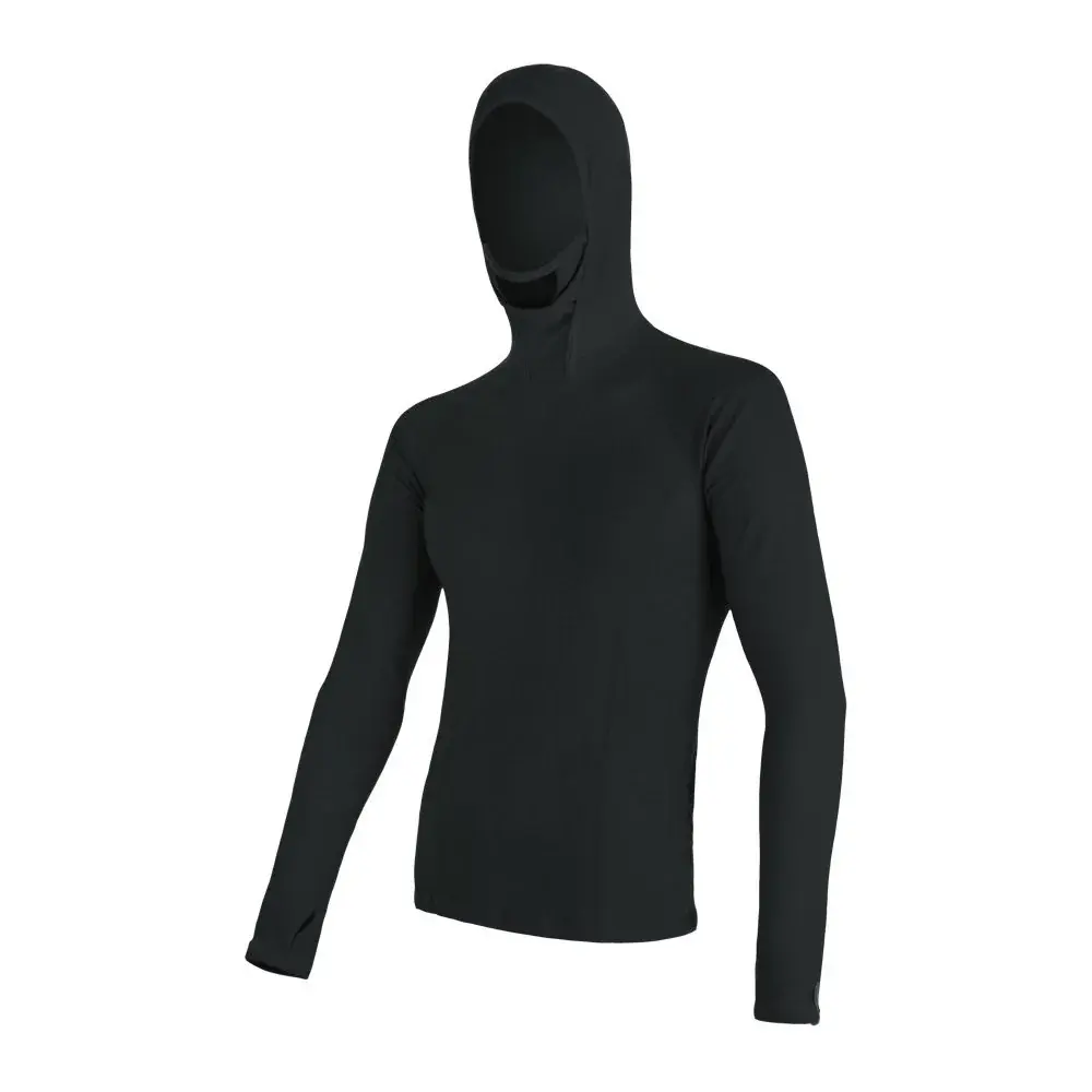 Sensor Термолонгслів двосторонній з капюшоном чоловічий Sensor Merino DF чорний