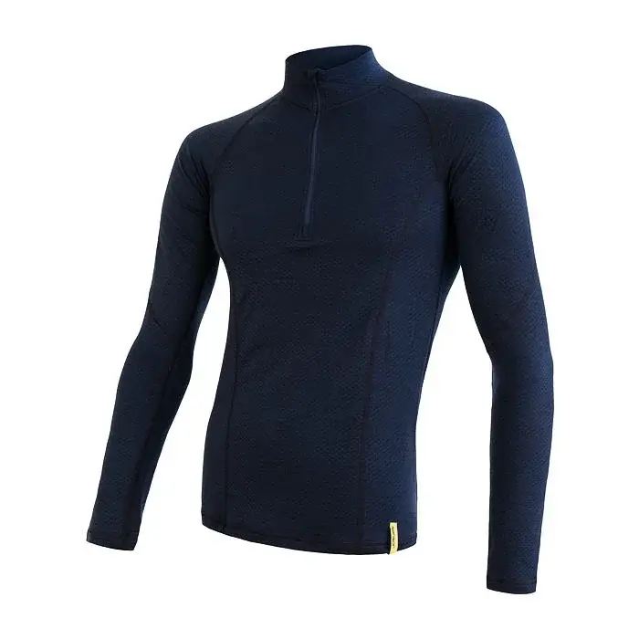 Sensor Термолонгслів з блискавкою чоловічий Sensor Merino DF deep blue