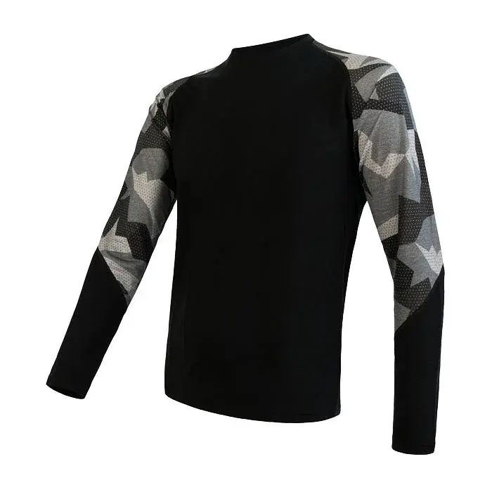 Sensor Лонгслів функціональний чоловічий Sensor Merino Impress чорний/camo