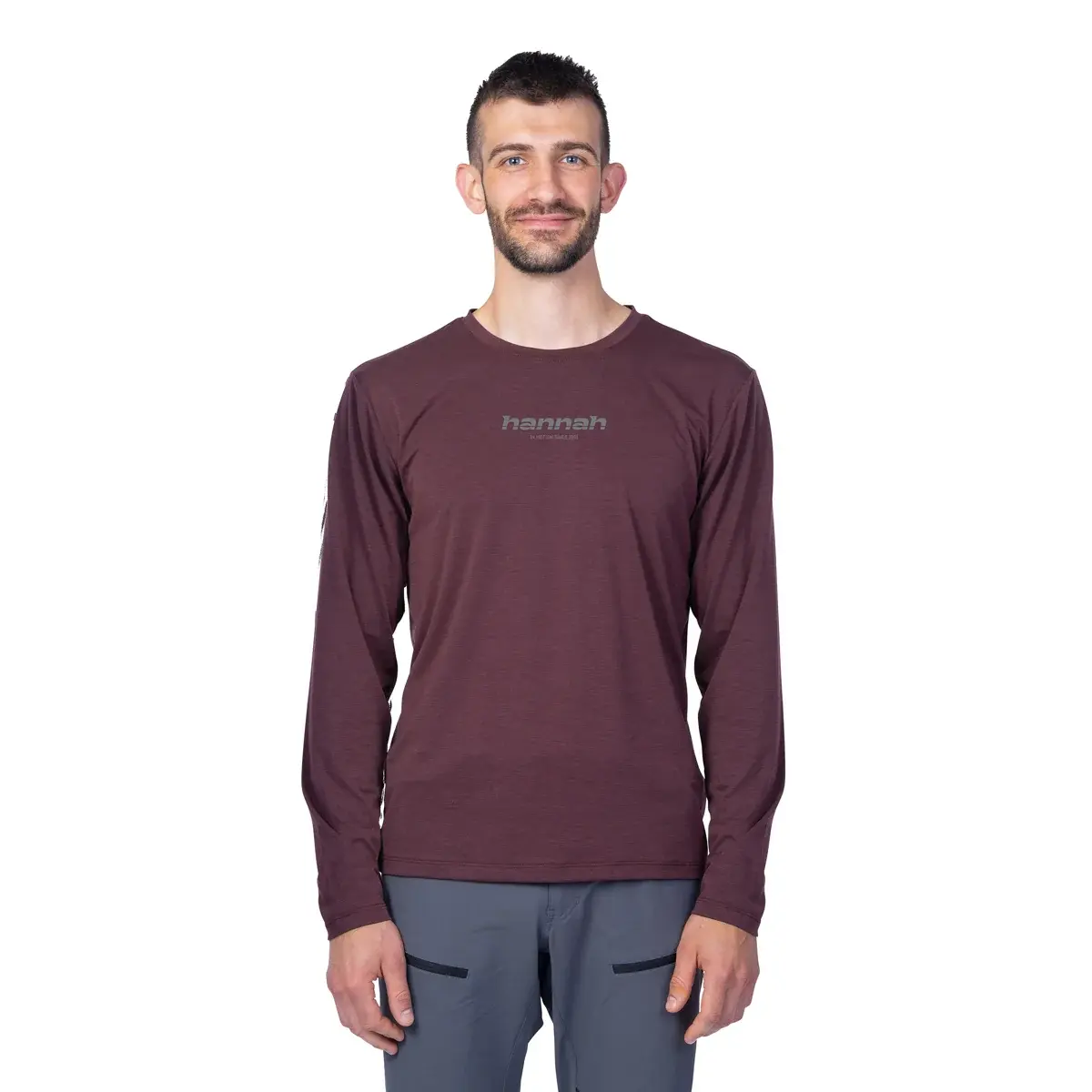 Hannah Лонгслів чоловічий Hannah Bine L/S red mahogany