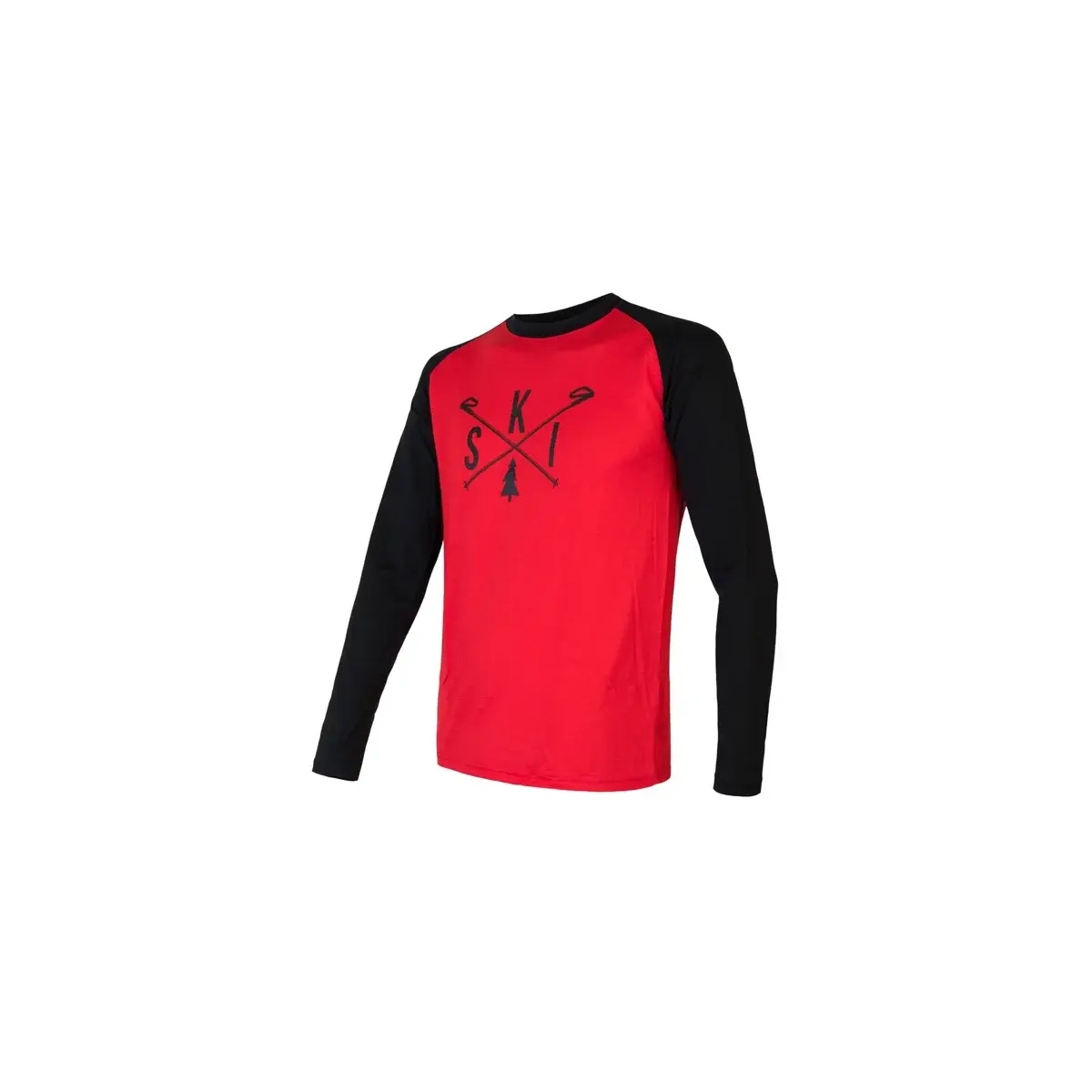 Pánské funkční triko Sensor Merino Active PT Ski dl.rukáv červená/černá