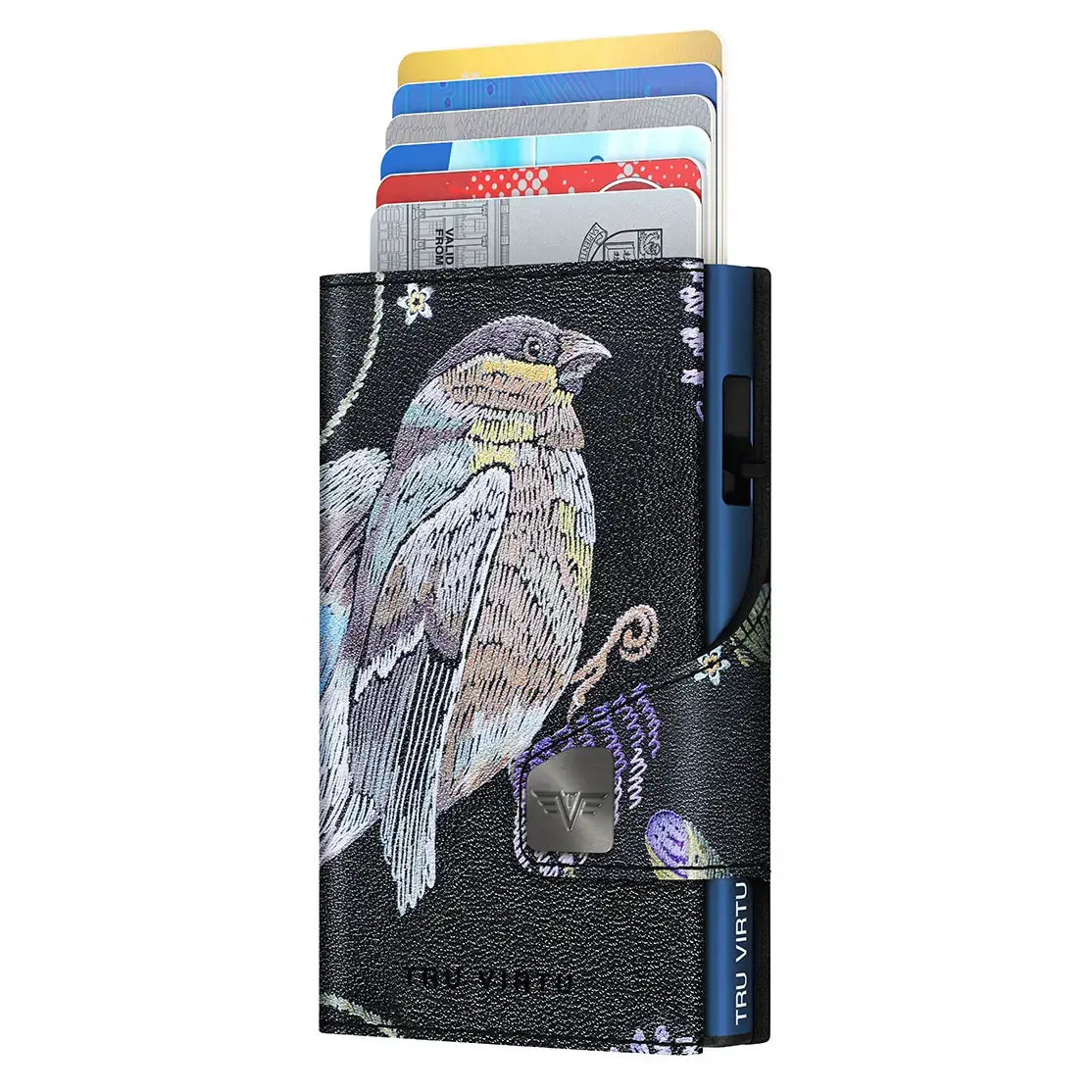 Tru Virtu Гаманець Tru Virtu Click & Slide Special Edition шкіра Bird & Clover чорний