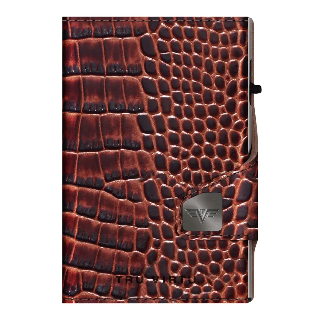 Tru Virtu Гаманець Tru Virtu Click & Slide Twin шкіра Croco коричневий