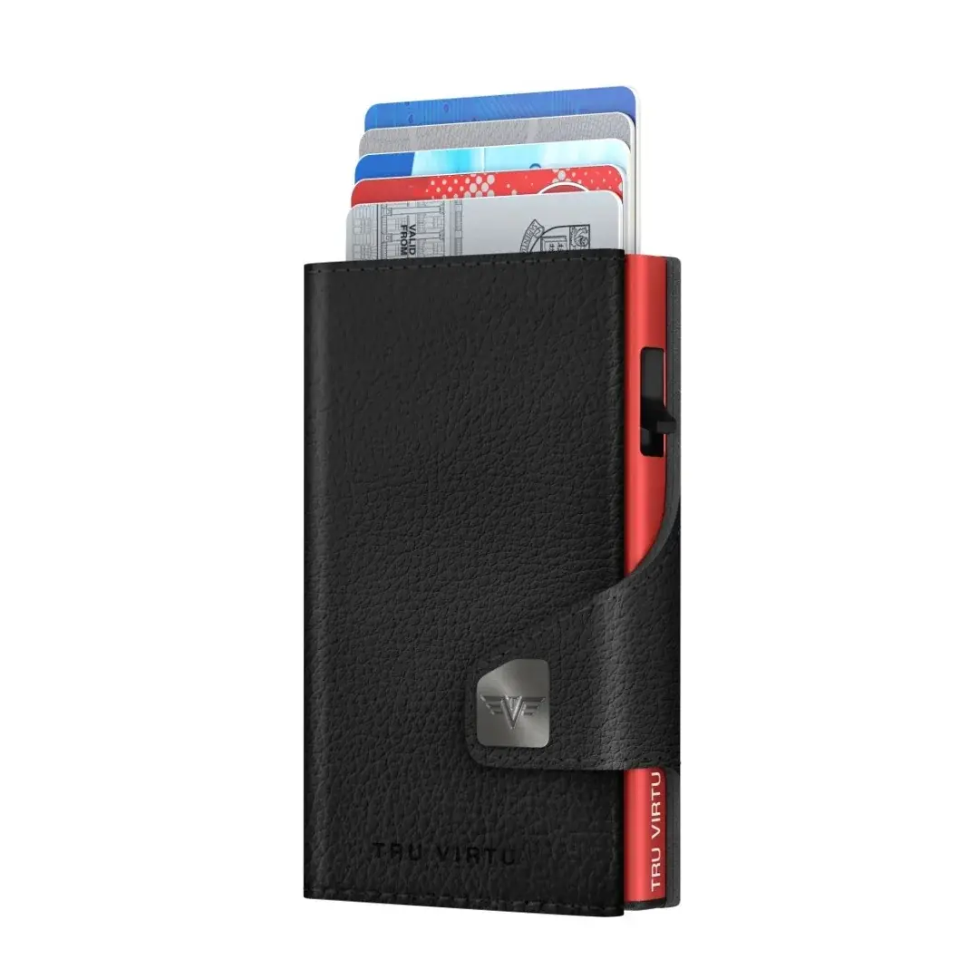 Tru Virtu Гаманець Tru Virtu CLICK & SLIDE Vegan Bio Wine Black/Red