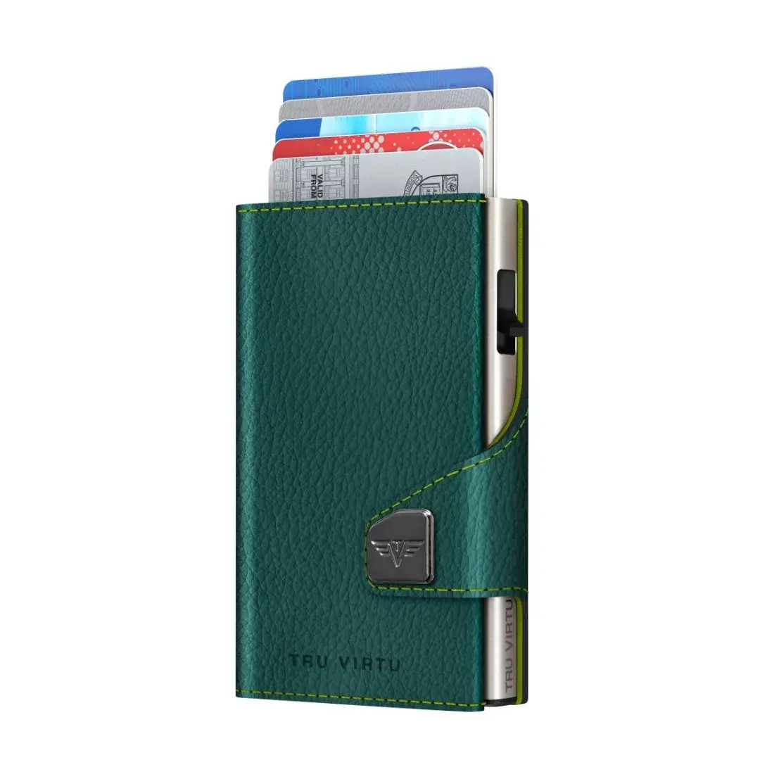 Tru Virtu Гаманець Tru Virtu CLICK & SLIDE Vegan Bio Wine Green/Silver