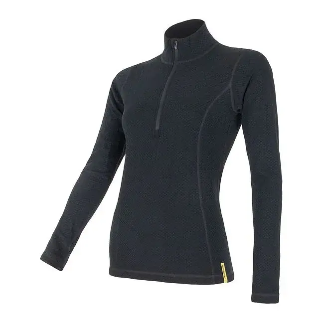 Sensor Футболка жіноча Sensor Merino DF Zip довгий рукав чорний