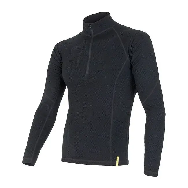 Sensor Термолонгслів з блискавкою чоловічий Sensor Merino DF чорний