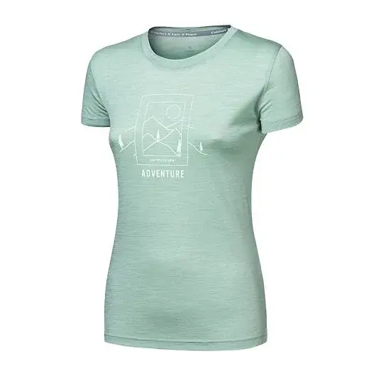 Sensor Футболка жіноча з коротким рукавом Sensor Merino Air SAY YES basil green