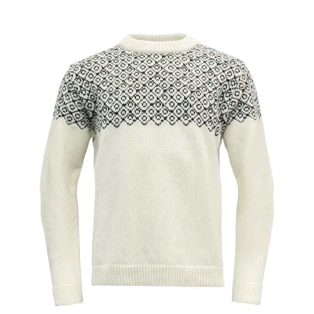 Devold Светр туристичний унісекс Devold Bjornoya Wool Sweather Offwhite/Ink